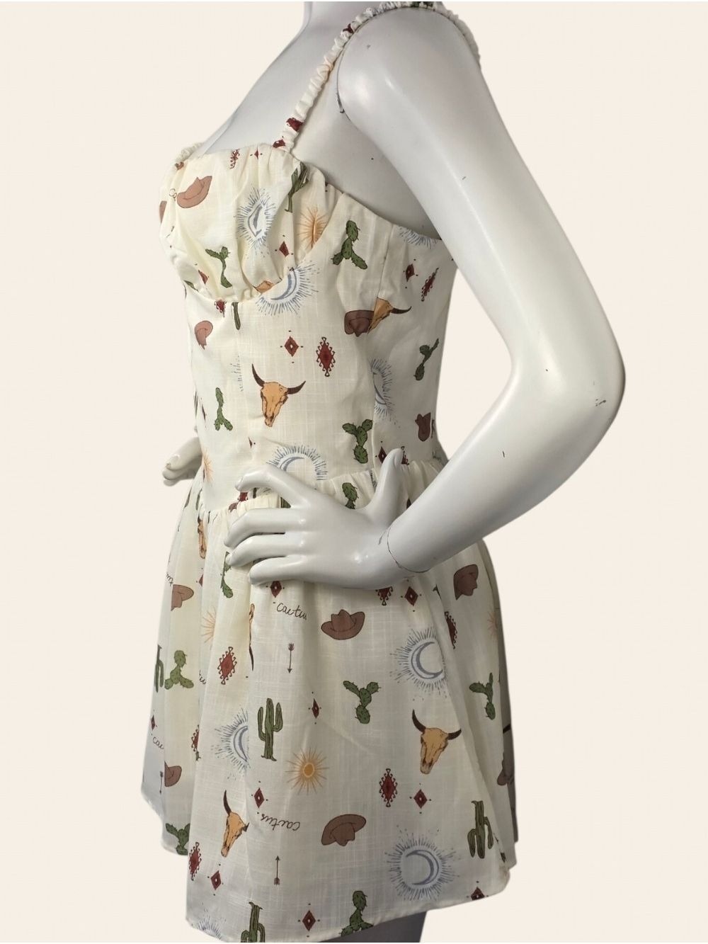 Western Desert Print Romper Lumiere NWT Medium Cactus Festival Stampede - Picture 4 of 11